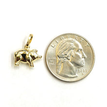 Load image into Gallery viewer, 14k yellow Gold Tiny Hollow Pig Piglet animal Pendant charm fine jewelry 0.9g
