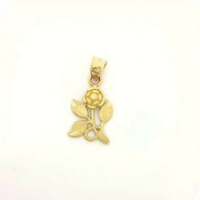 Load image into Gallery viewer, New 14k yellow solid Gold flower Pendant charm gift fine jewelry for female 1.5g
