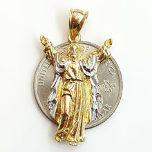 Load image into Gallery viewer, 10k two tone gold jesus full body religious gift pendant charm fine jewelry 3.6g
