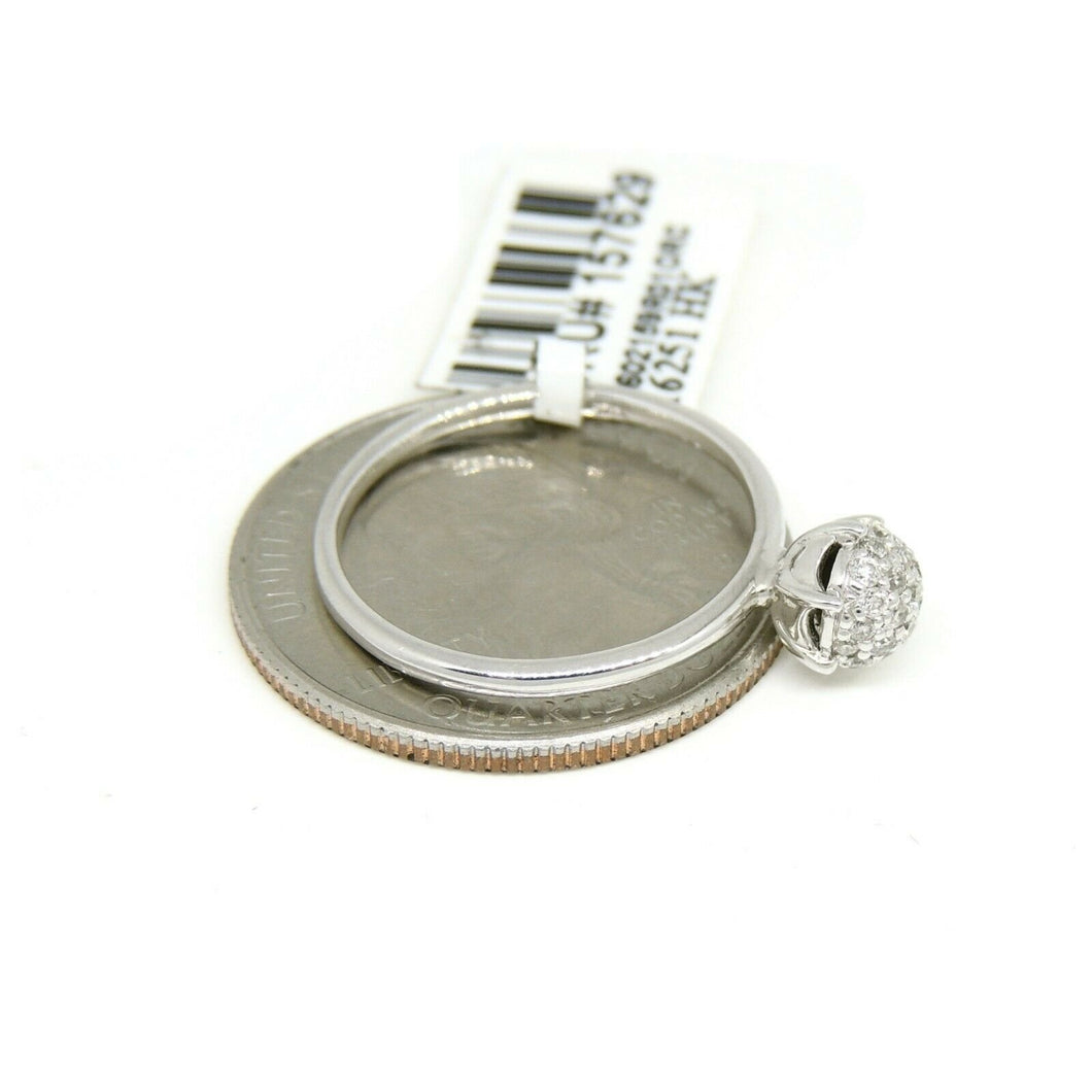 0.26ct Genuine diamond 14k White Gold Women engagement wedding Ring gift Size 7