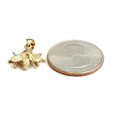 Load image into Gallery viewer, 14k yellow Gold solid honey bee 3D Pendant charm gift fine jewelry 1.5g

