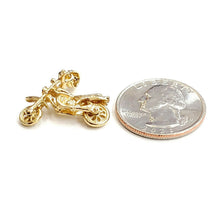 Load image into Gallery viewer, 14k yellow Gold 3D motorcycle Pendant charm sport bikers gift fine jewelry 3.8g
