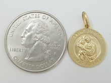 Load image into Gallery viewer, 14k solid yellow gold round saint Joseph pendant fine religious jewelry 0.60" 2g
