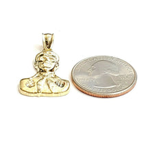 Load image into Gallery viewer, 10k yellow gold Jesus Malverde Narco saint Sinaloa pendant charm fine gift 2.4g
