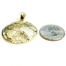 Load image into Gallery viewer, 10k yellow gold round globe planet earth world map pendant jewelry 1.34" 5g
