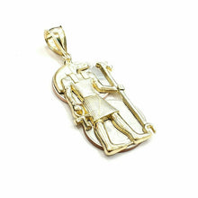 Load image into Gallery viewer, 10k yellow Gold Egypt jackal god Anubis holding Ankh Pendant fine jewelry 6g
