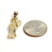 Load image into Gallery viewer, 14k yellow gold Santa Muerte holy death Pendant fine gift jewelry unisex 1.9g
