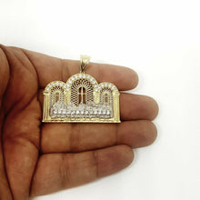 Load image into Gallery viewer, 14k two tone gold last supper pendant charm cubic zirconia fine jewelry 11.2g
