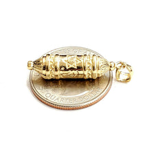Load image into Gallery viewer, New 14k yellow gold 3D mezuzah star of David kabbalah Jewish Torah pendant 4.3g
