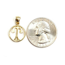 Load image into Gallery viewer, New 14k yellow Gold tiny libra zodiac sign round Pendant charm fine jewelry 1.2g
