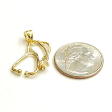 Load image into Gallery viewer, 14K Yellow Gold 3D medical stethoscope doctor nurse Pendant Fine Jewelry 2.2g
