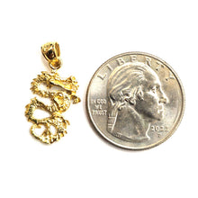 Load image into Gallery viewer, New 14k yellow Gold 3D dragon Pendant charm solid lucky gift fine jewelry 1.5g
