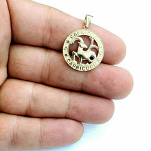 Load image into Gallery viewer, 14k yellow Gold round Capricorn Sea Goat zodiac Pendant charm fine jewelry 2.6g
