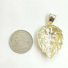 Load image into Gallery viewer, New 10k yellow Gold lion head face leo zodiac Pendant charm fine gift jewelry 5g
