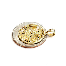 Load image into Gallery viewer, New 14k yellow Gold happy Mothers day round Pendant 0.72" gift fine jewelry 1.9g
