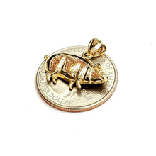 Load image into Gallery viewer, New 14k yellow Gold Pig full body animal Pendant charm fine jewelry 2.2g
