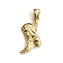 Load image into Gallery viewer, 14KT Yellow Gold Solid 3D Cowboy Boot Cowgirl Western Pendant Fine Jewelry 2.5g
