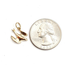 Load image into Gallery viewer, New 14k yellow Gold Tiny Dove bird Pendant charm love gift fine jewelry 0.9g
