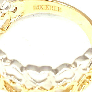 New 14k Gold woman's heart band ring two tone fine gift jewelry for women size 7