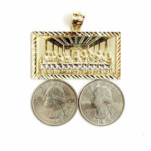 Load image into Gallery viewer, 10k two tone gold last supper pendant charm diamond cut fine gift jewelry 8.4g
