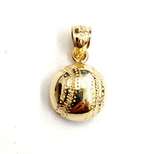 Load image into Gallery viewer, New 14k yellow Gold baseball Pendant charm sport game fine jewelry gift 2.1g
