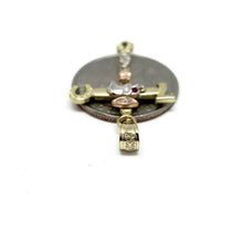 Load image into Gallery viewer, New 14k gold multi color cross good luck pendant religious gift jewelry 2.8g
