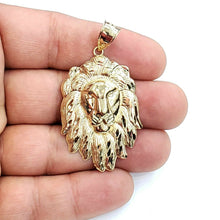 Load image into Gallery viewer, New 10k yellow solid Gold lion head face zodiac Pendant charm fine jewelry 5.9g
