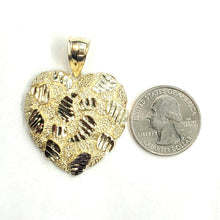 Load image into Gallery viewer, New 10k yellow gold nugget heart pendant charm fine gift  for women jewelry 7.1g
