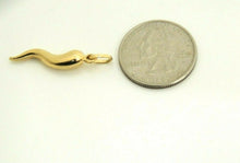 Load image into Gallery viewer, New 14k yellow gold 3D hollow horn pendant charm fine gift jewelry unisex 1.2g
