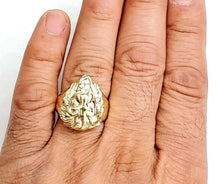 Load image into Gallery viewer, New 10k yellow gold lion head zodiac Leo men's Ring diamond cut jewelry Size 9.5

