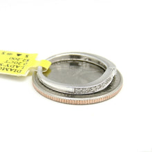 Load image into Gallery viewer, 0.20ct genuine diamond 14k White Gold curved Women Ring fine jewelry Size 6.75
