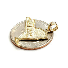 Load image into Gallery viewer, New 14k yellow gold New York outline map pendant charm gift fine jewelry 2.3g
