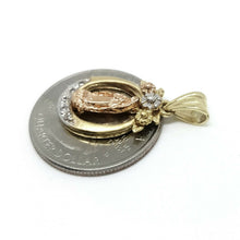 Load image into Gallery viewer, New 14k gold oval virgin Mary Guadalupe pendant charm fine gift jewelry 3.3g
