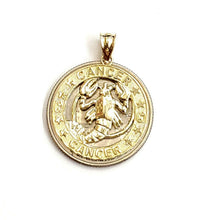 Load image into Gallery viewer, 10k yellow Gold cancer crab zodiac sign round Pendant charm fine jewelry 2.6g
