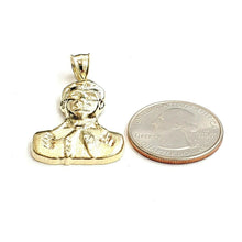 Load image into Gallery viewer, 10k yellow gold Jesus Malverde Narco saint Sinaloa pendant charm fine gift 4g
