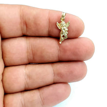 Load image into Gallery viewer, New 10k yellow Gold full body angel diamond cut Pendant charm fine jewelry 1g
