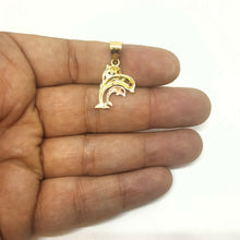 Load image into Gallery viewer, New 14k tri color Gold 3 dolphins Pendant charm gift fine jewelry for her 2.4g
