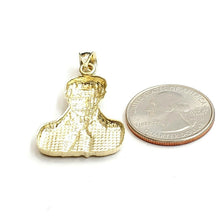 Load image into Gallery viewer, 10k yellow gold Jesus Malverde Narco saint Sinaloa pendant charm fine gift 4g
