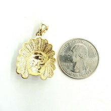 Load image into Gallery viewer, New 10k yellow solid Gold Indian face head Pendant diamond cut fine jewelry 3.3g
