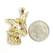 Load image into Gallery viewer, New 14k yellow gold saint Michael pendant charm fine religious gift jewelry 4.5g

