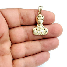 Load image into Gallery viewer, 10k yellow gold Jesus Malverde Narco saint Sinaloa pendant charm fine gift 2.4g

