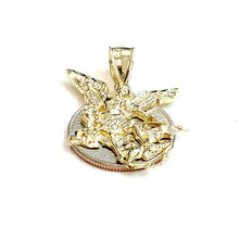 Load image into Gallery viewer, New 10k yellow gold saint Michael pendant charm fine religious gift jewelry 3.9g
