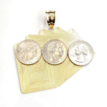 Load image into Gallery viewer, New 10k yellow solid Gold playing card Pendant charm casino fine jewelry 22.6g
