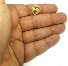 Load image into Gallery viewer, New 10k yellow Gold 3D filigree Heart necklace pendant fine gift jewelry 1.2g
