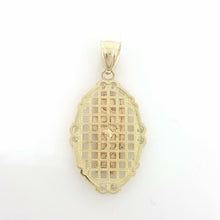 Load image into Gallery viewer, New 14k Gold two tone oval saint Jude juda Pendant charm cubic zirconia 2.9g
