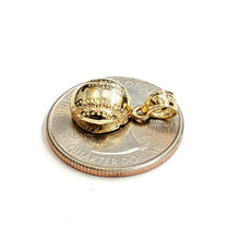 Load image into Gallery viewer, New 14k yellow Gold baseball Pendant charm sport game fine jewelry gift 2.1g
