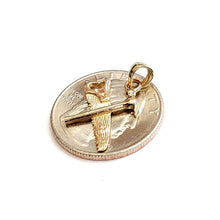 Load image into Gallery viewer, 14k Yellow Gold 3D saw and Hammer Pendant construction tool fine jewelry 1.4g

