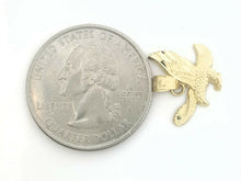 Load image into Gallery viewer, New 14k yellow Gold small eagle Pendant charm bird gift fine jewelry unisex 0.9g

