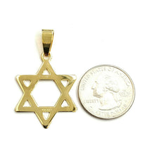Load image into Gallery viewer, 10k yellow gold star of David Jewish Israel charm pendant religious jewelry 3g
