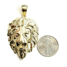 Load image into Gallery viewer, 10k yellow Gold lion head face Leo zodiac Pendant charm fine gift jewelry 10.3g
